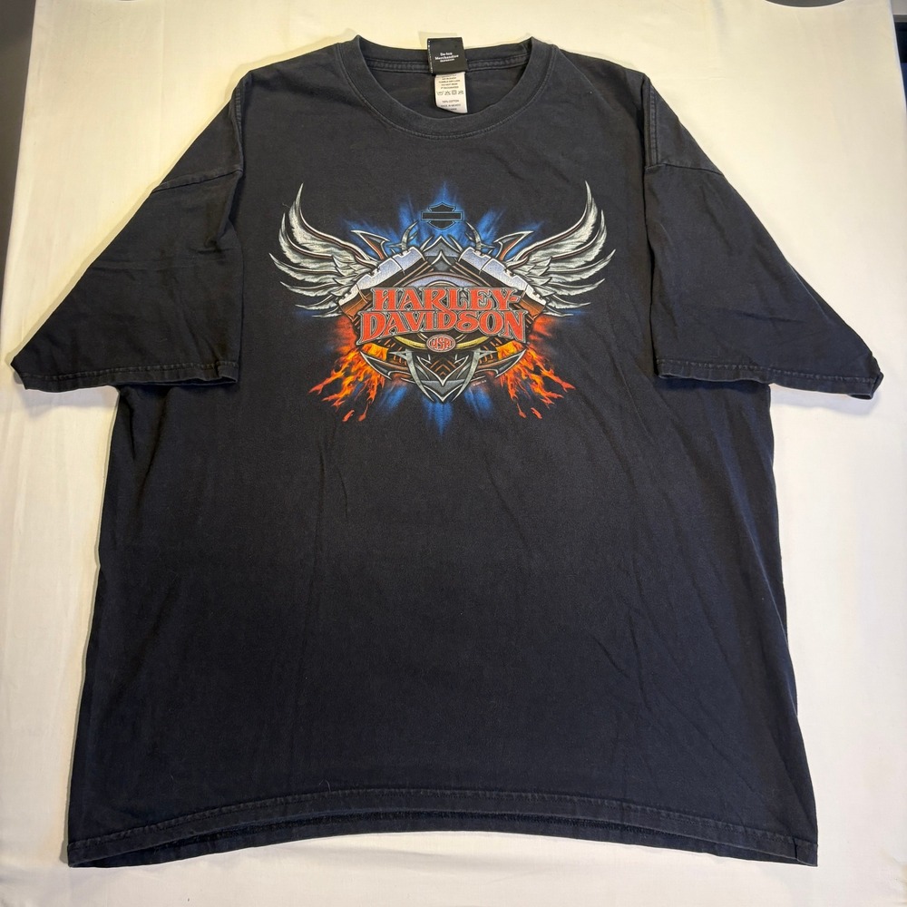 VINTAGE Harley Davidson Shirt Mens 2XL Golden Isles Brunswick Georgia 2007 Wings